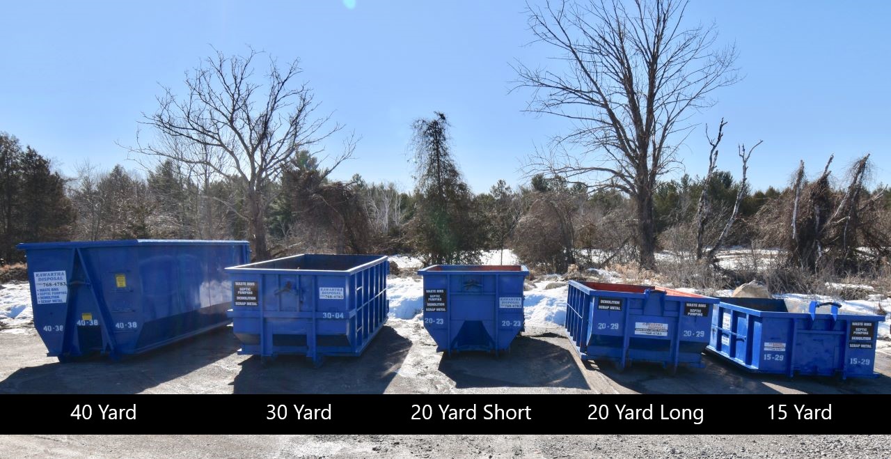 Image of Kawartha Disposal Disposal Bin sizes, 40 yard, 30 yard, 20 yard, 15 yard